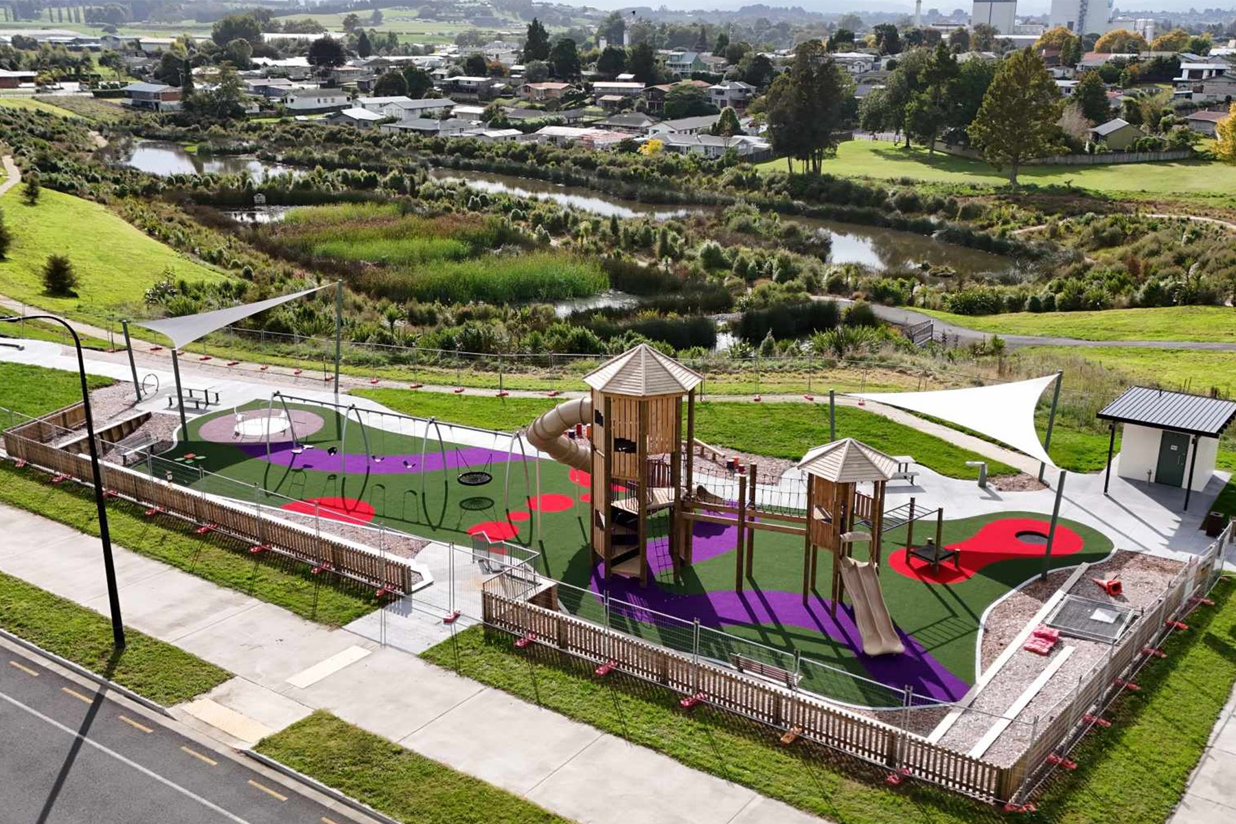 Outlook of the palyground situated in Mahana Reserve